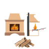 RAMONAGE-VACUITE CONDUIT CHEMINEE FOYER OUVERT A BOIS + SORTIE DE CANNES + HERISSONS EN ACIER