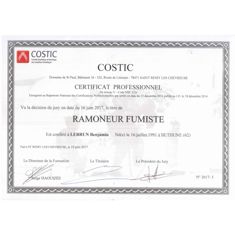 RAMONAGE-VACUITE CONDUIT CHEMINEE FOYER OUVERT A BOIS + SORTIE DE CANNES + HERISSONS EN ACIER